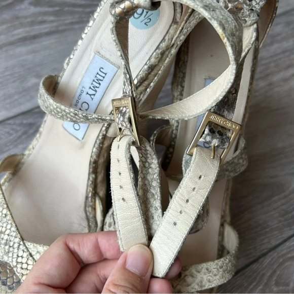 Jimmy  Choo Snakeskin Espadrilles Wedge Sandals - Picture 11 of 16